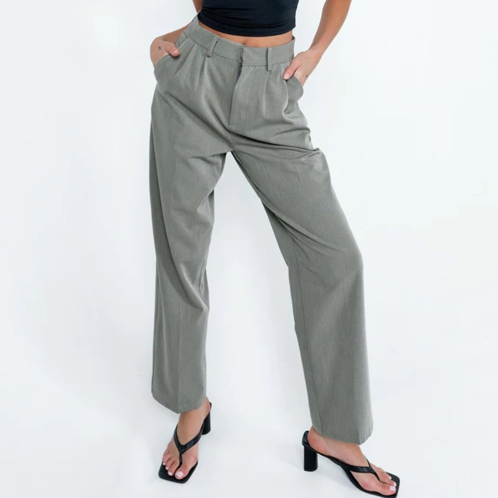 Princess Polly Codi Straight Leg Pants Grey 10